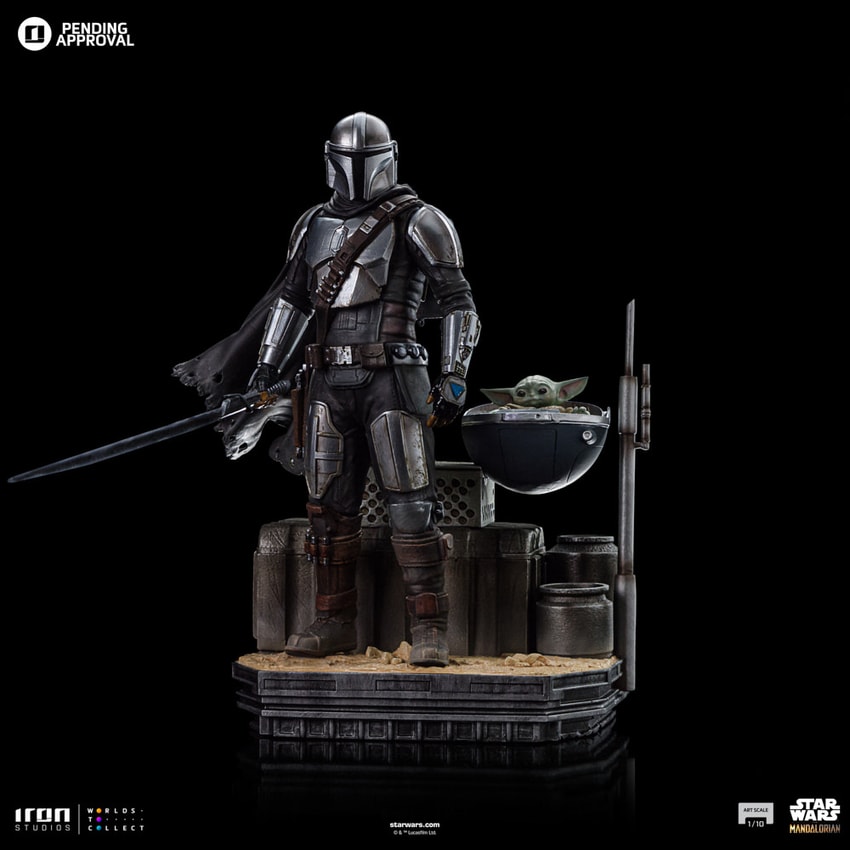 Star Wars Din Djarin and Din Grogu 1:10 Scale Statue - Prototype Shown View 4