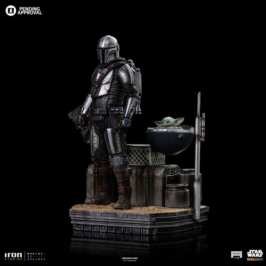 Star Wars Din Djarin and Din Grogu 1:10 Scale Statue - Prototype Shown View 6