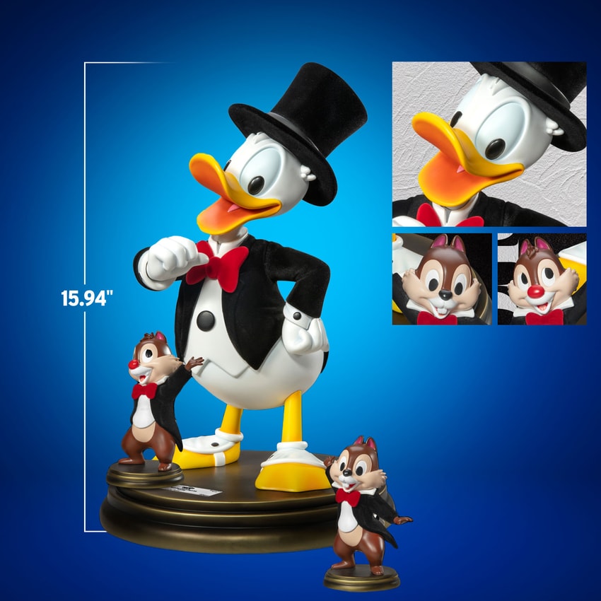 Tuxedo Donald Duck with Chip 'n Dale Statue by Beast Kingdom