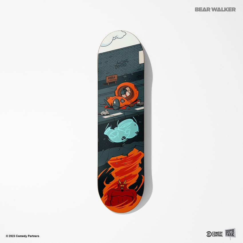 Kenny Goes to Hell - Street Deck Skateboard Deck by Bear Walker