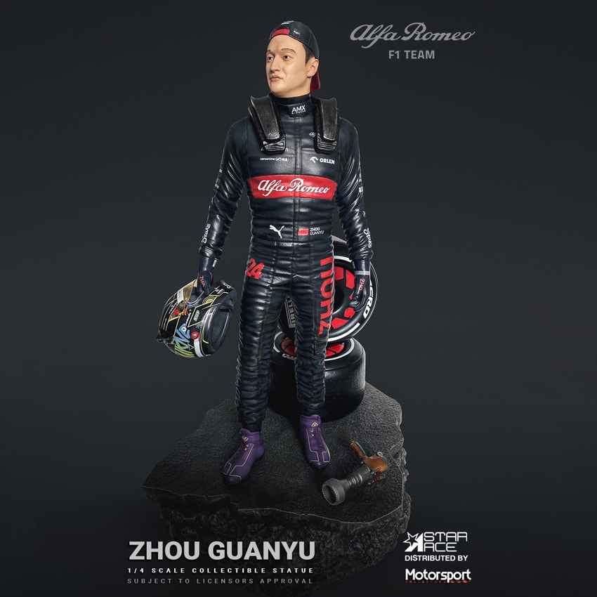 Formula 1 Zhou Guanyu Statues - Prototype Shown View 1