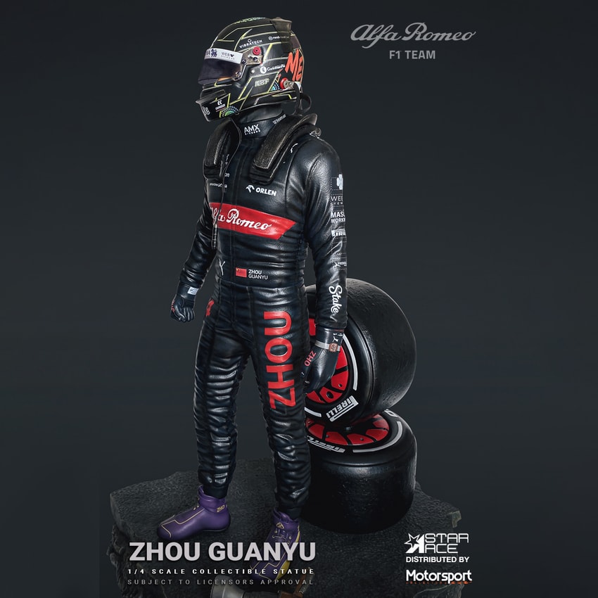 Formula 1 Zhou Guanyu Statues - Prototype Shown View 5