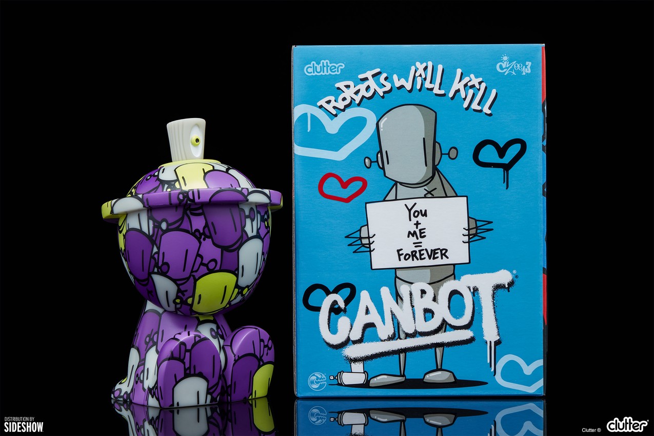 Clutter Studios Chris RWK (Purple GID) Canbot Collectible Figure - Prototype Shown View 6