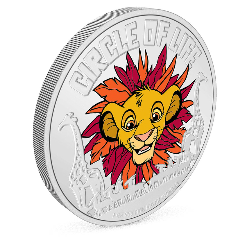 Disney Lion King Circle of Life 1oz Silver Coin Silver Collectible - Prototype Shown View 4