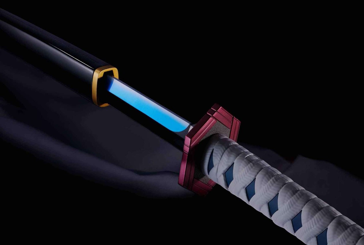 Demon Slayer Nichirin Sword (Giyu Tomioka) Prop Replica - Prototype Shown View 4