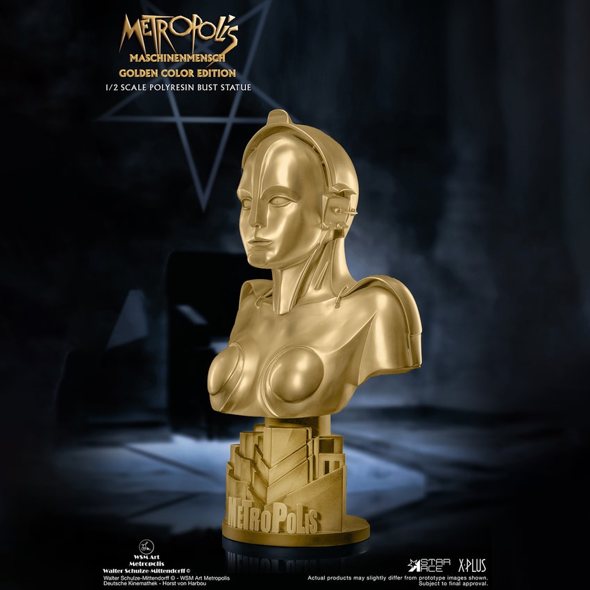 Metropolis Maschinenmensch (Metallic Gold Color Edition) Bust - Prototype Shown View 4