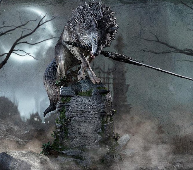 Dark Souls The Great Grey Wolf, Sif Statues - Prototype Shown View 1