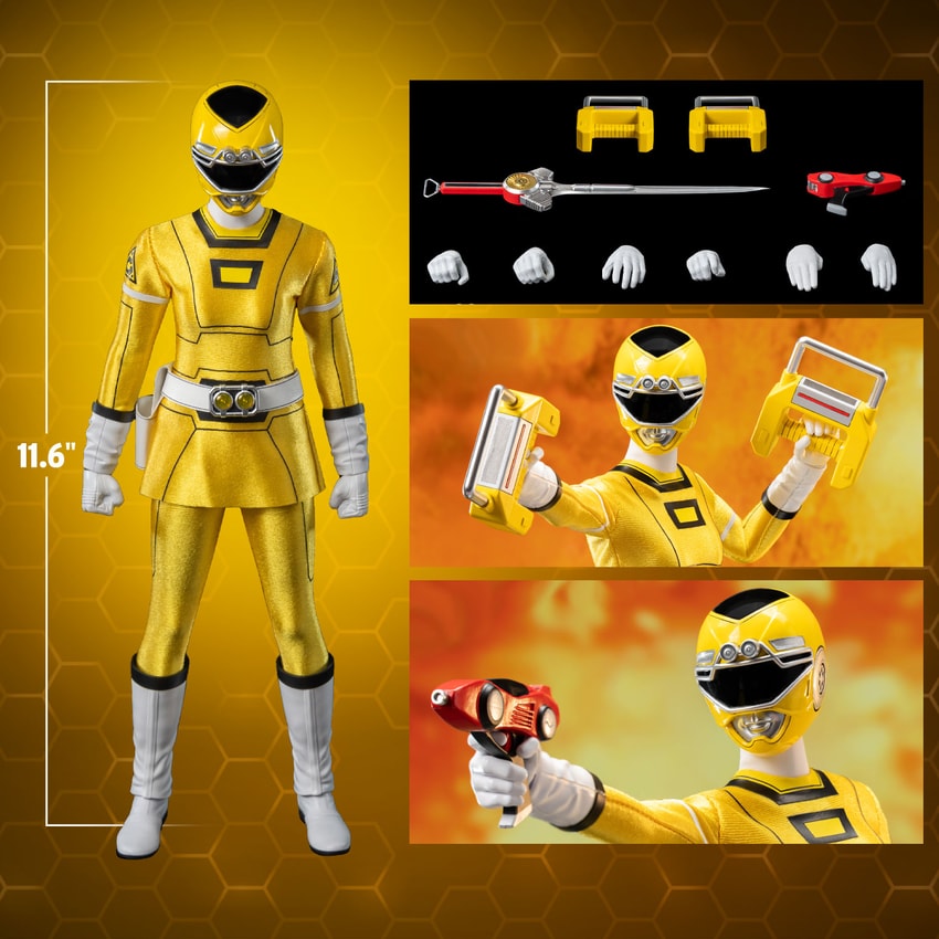 Power Ranger Turbo Yellow Turbo Power Ranger Sixth Scale Figure - Prototype Shown View 2