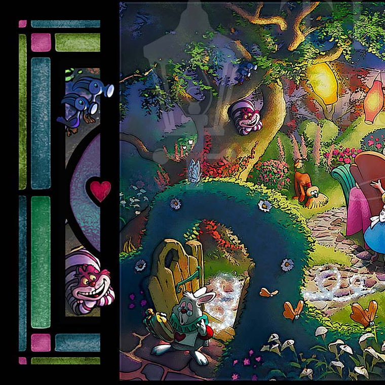 Disney Mad Hatter's Tea Party Stained Glass  View 4