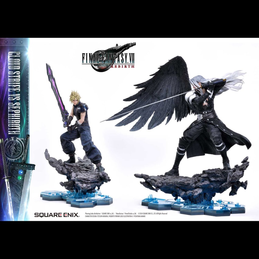 Final Fantasy Cloud Strife vs. Sephiroth Set Quarter Scale Statue - Prototype Shown View 3
