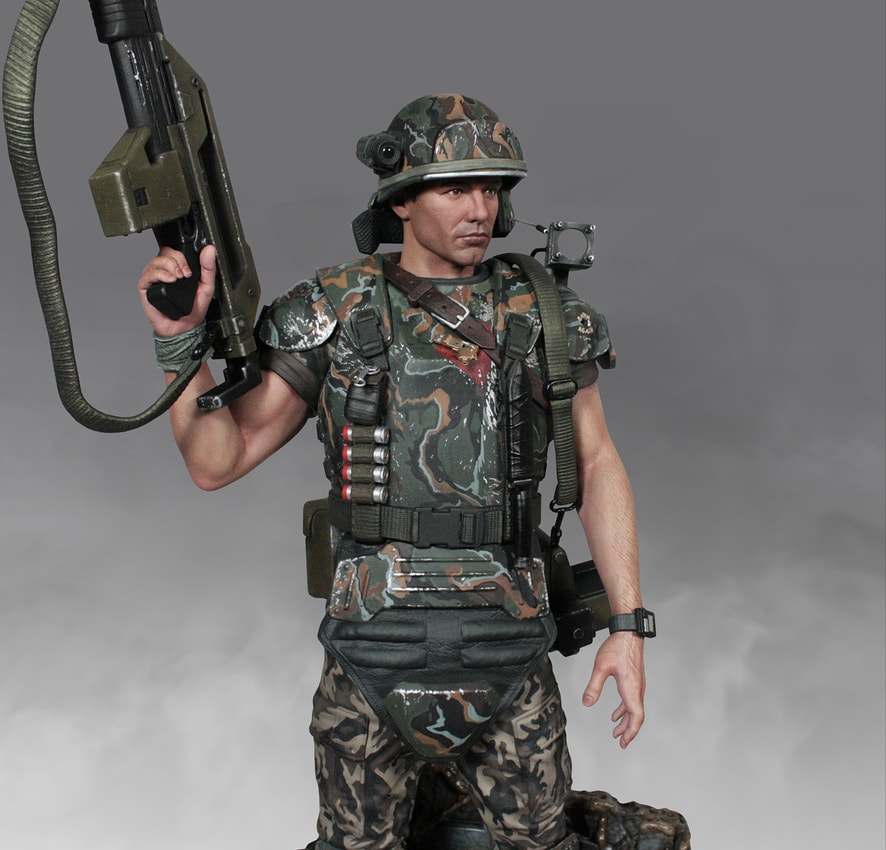 ALIENS - 伍長DWAYNE HICKS - 17.5センチメートルSCALEアクションフィギュア   ALIENS - CORPORAL DWAYNE HICKS - 17.5 cm SCALE ACTION FIGURE Corporal Hicks Quarter Scale Statue by Hollywood