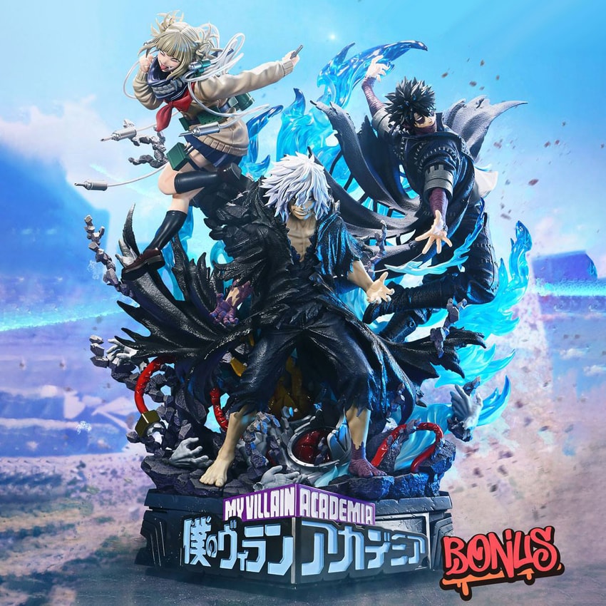 My Hero Academia Tomura Shigaraki, Dabi, and Himiko Toga (Deluxe Bonus Version) Quarter Scale Statue - Prototype Shown View 1