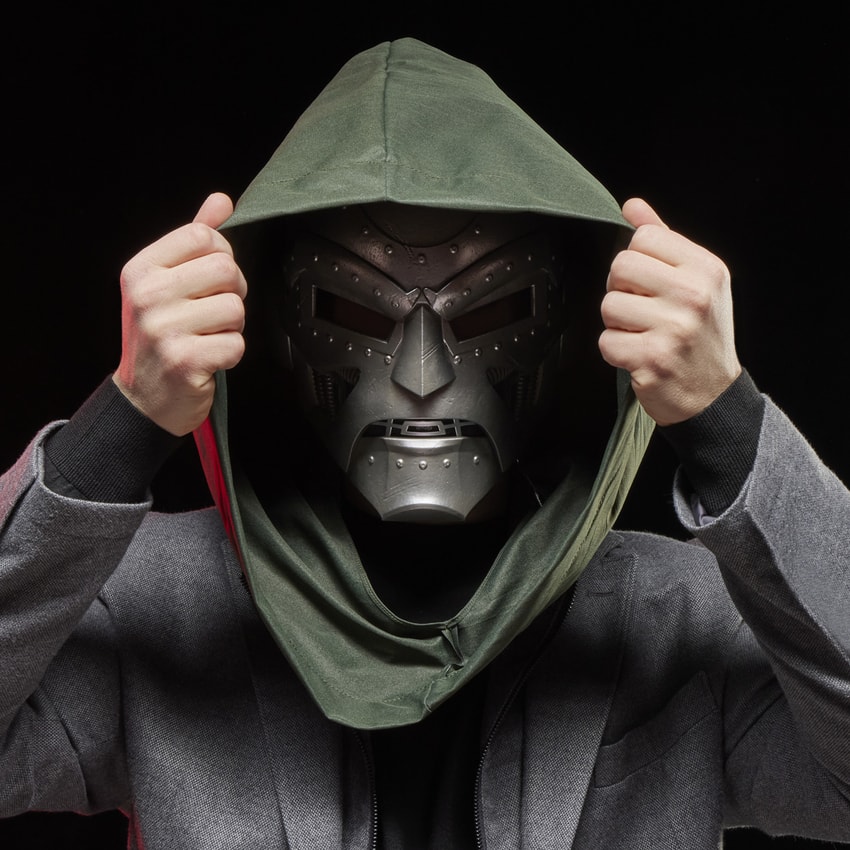 Marvel Doctor Doom Premium Roleplay Life-Size Helmet - Prototype Shown View 4