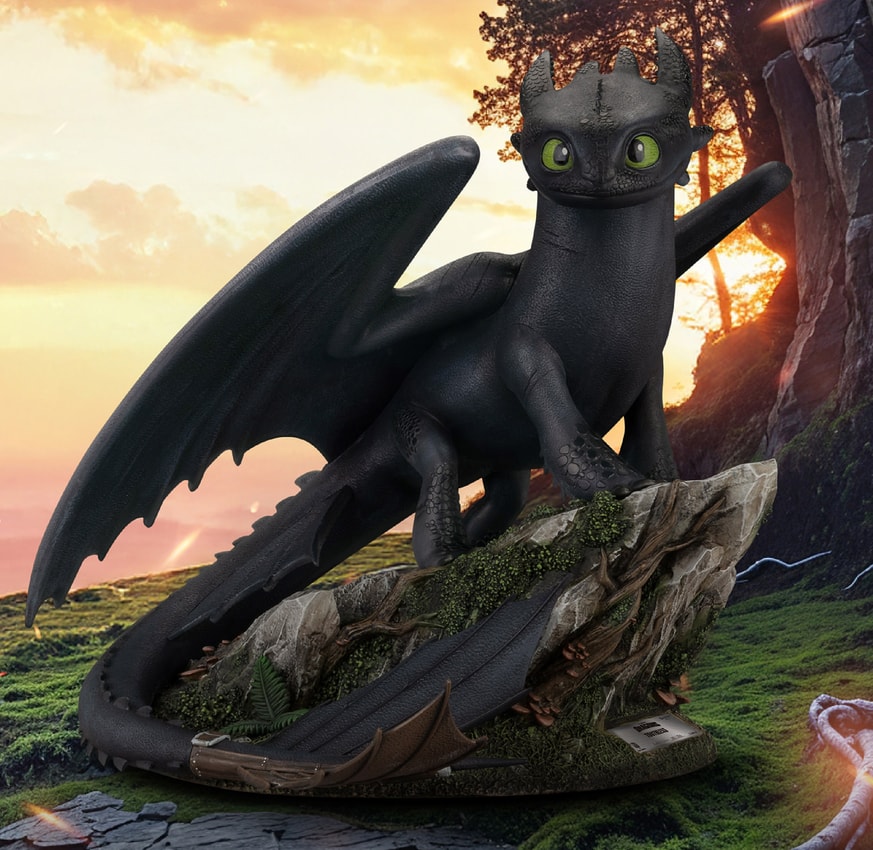 How to Train Your Dragon Standing Toothless Statues - Prototype Shown View 1