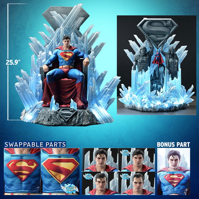DC Comics Superman Fortress of Solitude on Throne (Ultimate Bonus Version) Quarter Scale Statue - Prototype Shown View 2