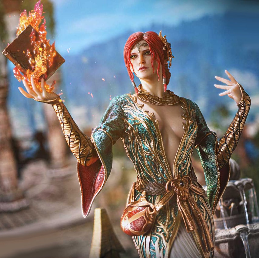 The Witcher 3: Wild Hunt Triss Merigold Alternative Outfit (Bonus Version) Quarter Scale Statue - Prototype Shown View 1