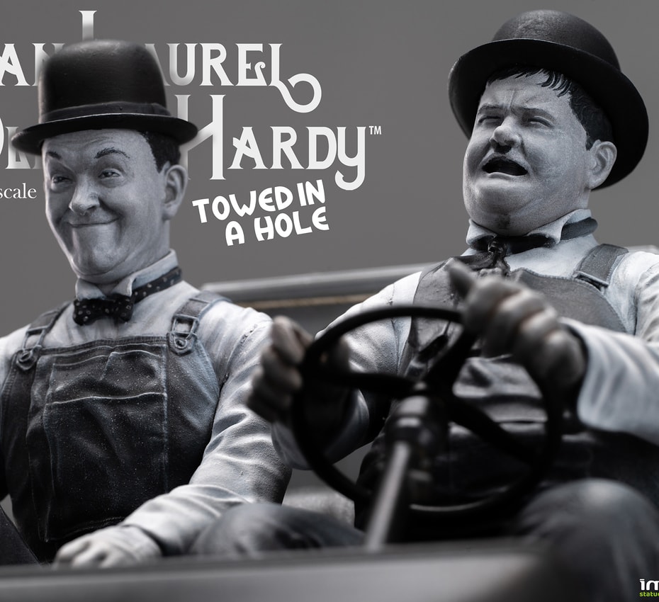 Stan Laurel & Oliver Hardy Stan Laurel & Oliver Hardy on Ford T Statues - Prototype Shown View 3
