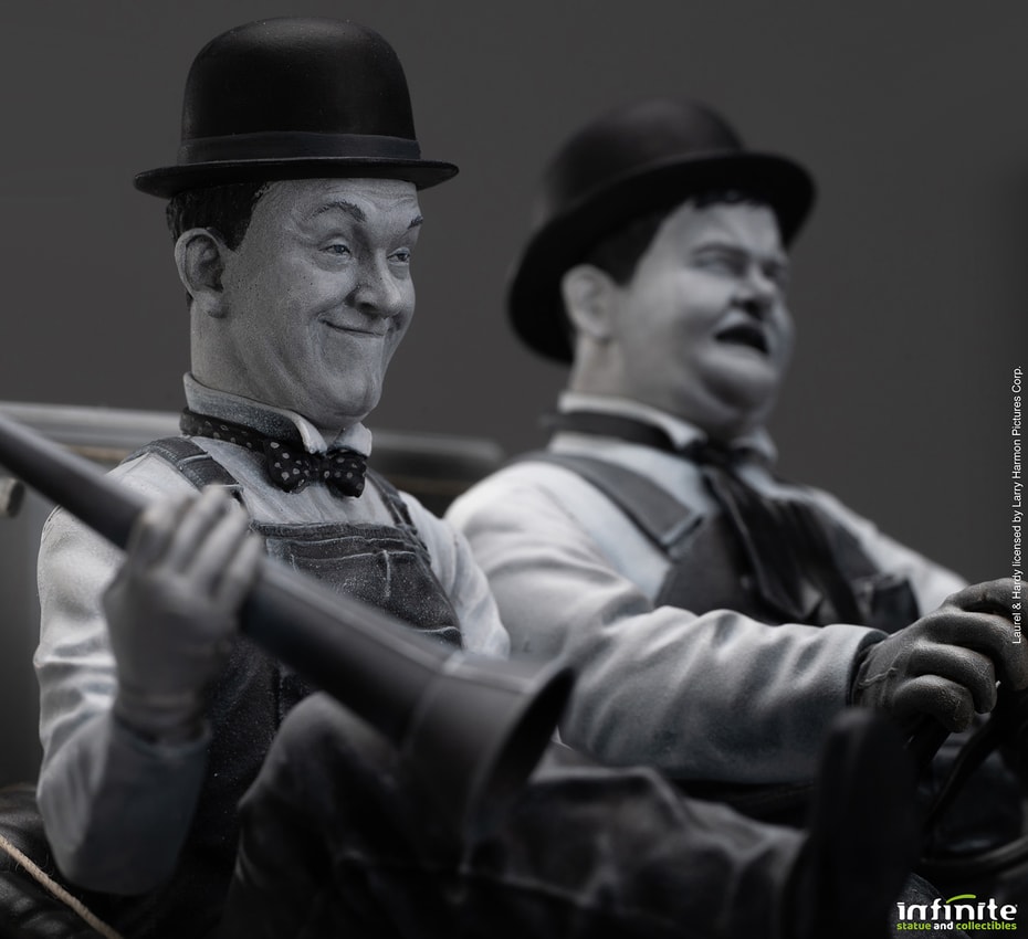 Stan Laurel & Oliver Hardy Stan Laurel & Oliver Hardy on Ford T Statues - Prototype Shown View 4
