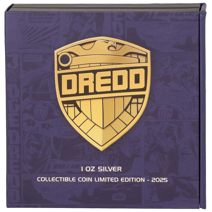 2000 AD 2000 AD - Judge Dredd Badge 2025 Silver Collectible - Prototype Shown View 4