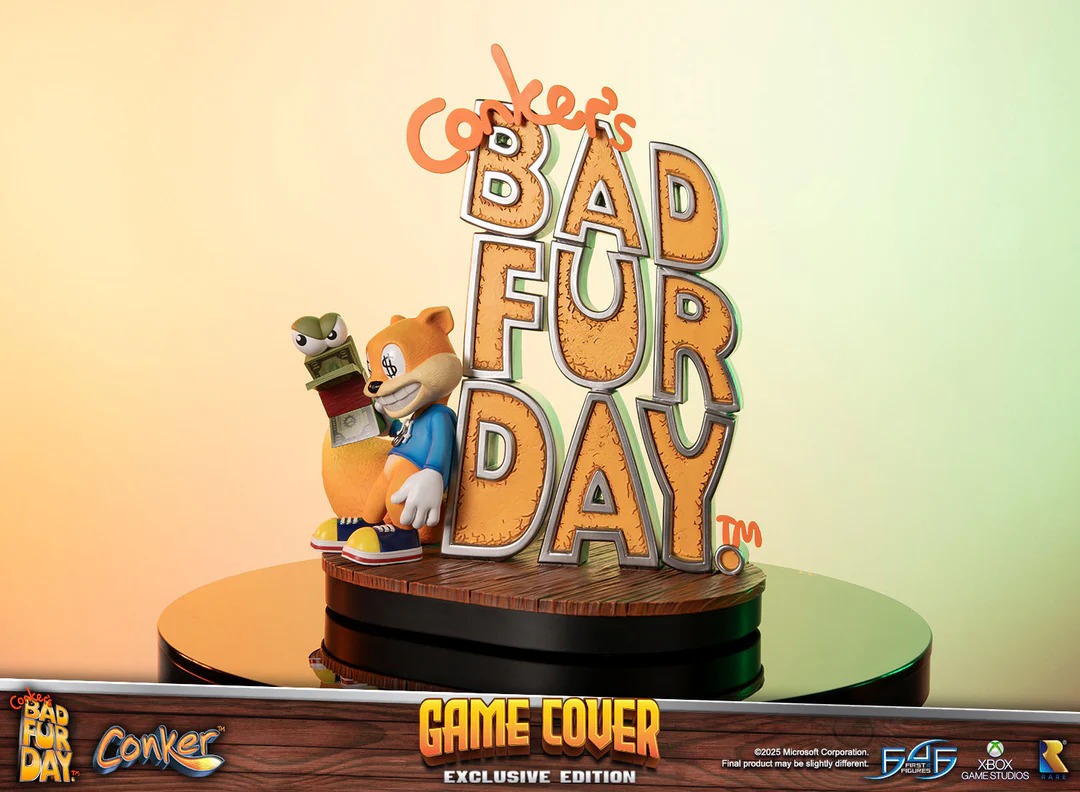 Rare Conker's Bad Fur Day Game Cover (Exclusive Edition) Statues - Prototype Shown View 6
