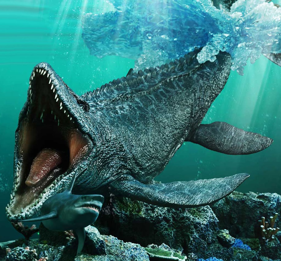 Jurassic Park Mosasaurus "Lagoon" Statues - Prototype Shown View 3