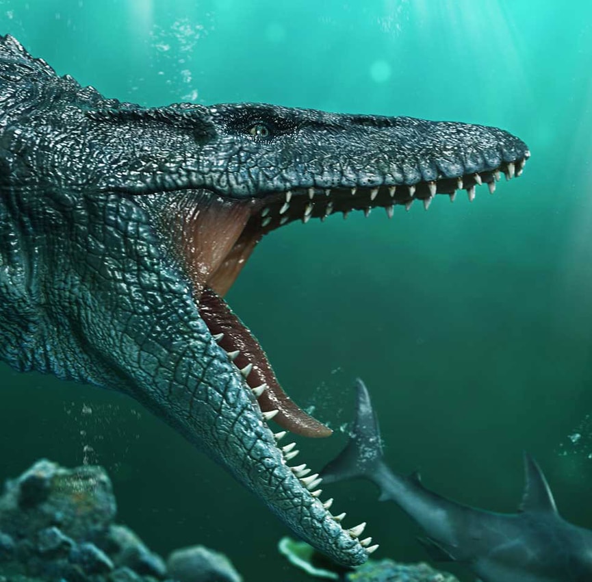 Jurassic Park Mosasaurus "Lagoon" Statues - Prototype Shown View 5