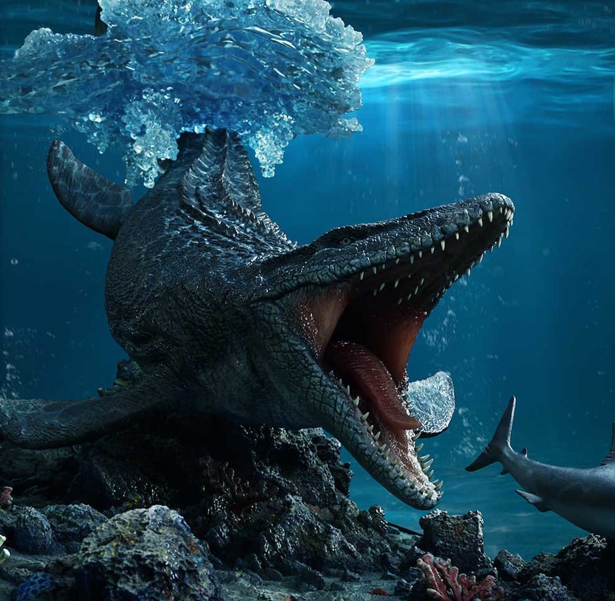 Jurassic Park Mosasaurus "Lagoon" (Bonus Version) Statues - Prototype Shown View 3