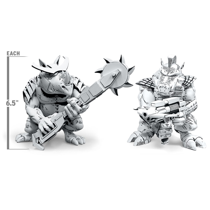 Teenage Mutant Ninja Turtles Bebop & Rocksteady (Black & White Edition) Vinyl Collectible - Prototype Shown View 2