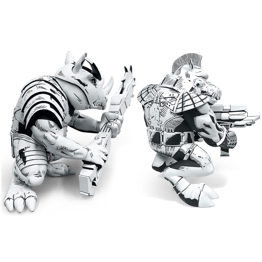 Teenage Mutant Ninja Turtles Bebop & Rocksteady (Black & White Edition) Vinyl Collectible - Prototype Shown View 3
