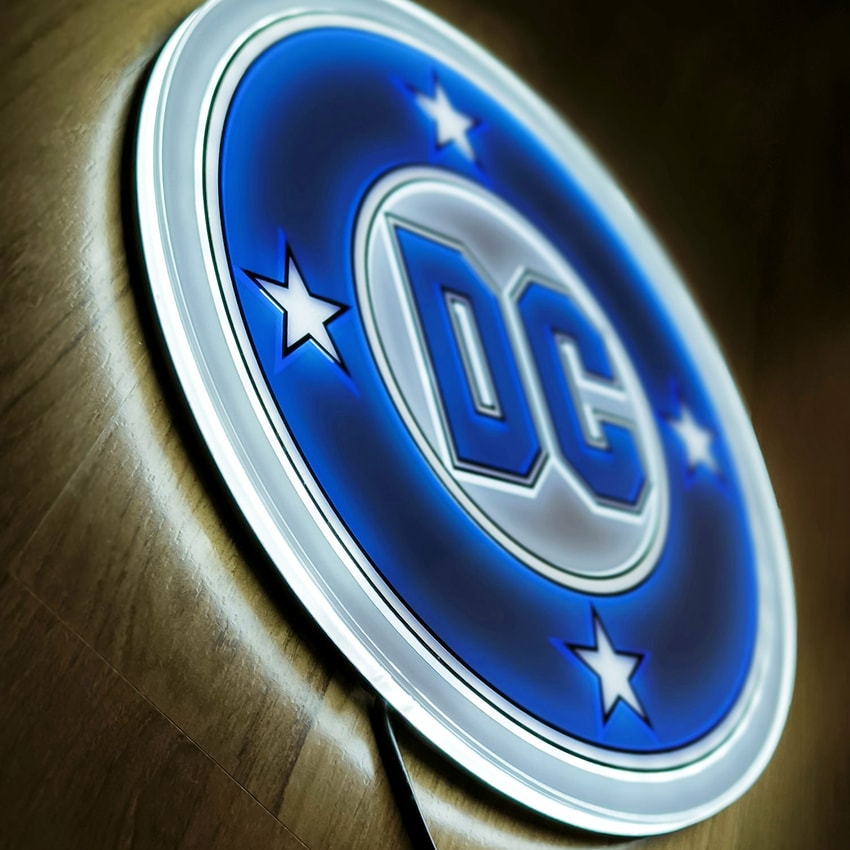 DC Comics Vintage DC LED Logo Light (Circular) Wall Light - Prototype Shown View 6