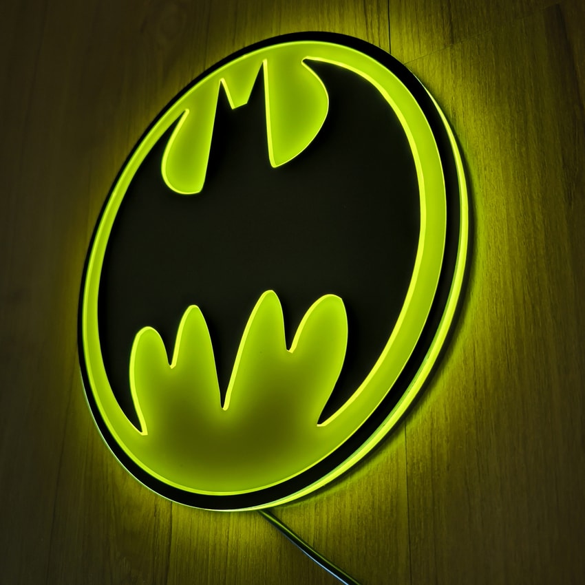 DC Comics Vintage Batman LED Logo Light (Circular) Wall Light - Prototype Shown View 5