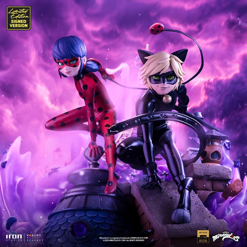 Miraculous: Tales of Ladybug and Cat Noir Ladybug and Cat Noir (Numbered and Signed) Deluxe 1:10 Scale Statue - Prototype Shown View 1