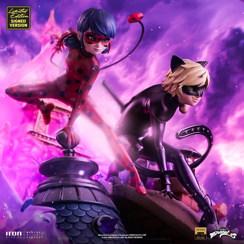 Miraculous: Tales of Ladybug and Cat Noir Ladybug and Cat Noir (Numbered and Signed) Deluxe 1:10 Scale Statue - Prototype Shown View 3