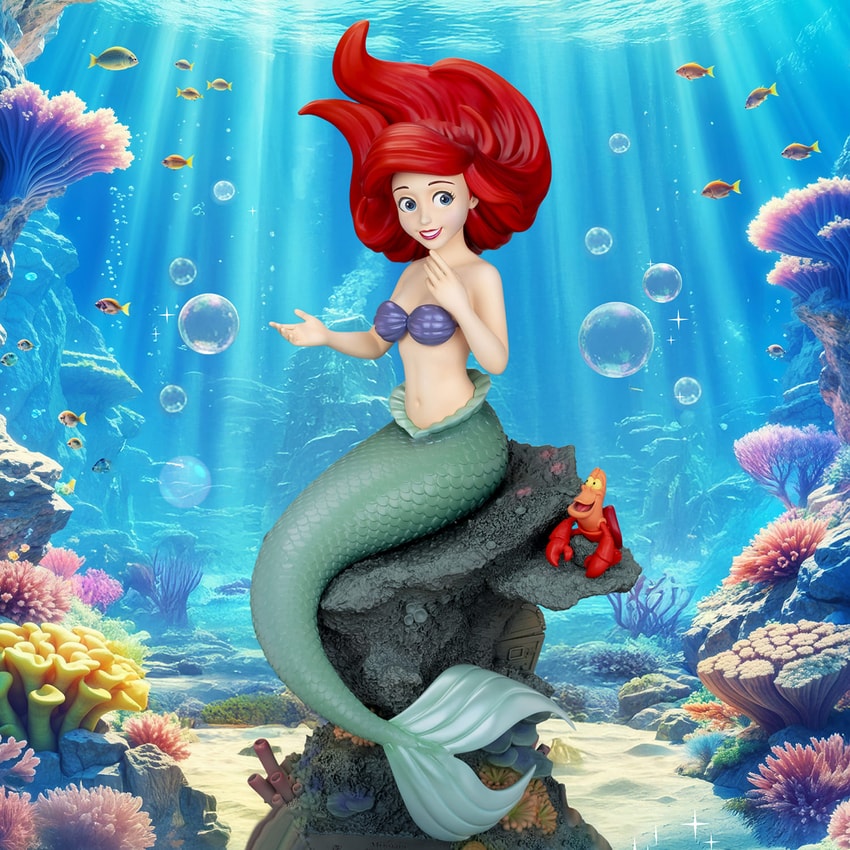 Disney Ariel & Sebastian Statues - Prototype Shown View 1