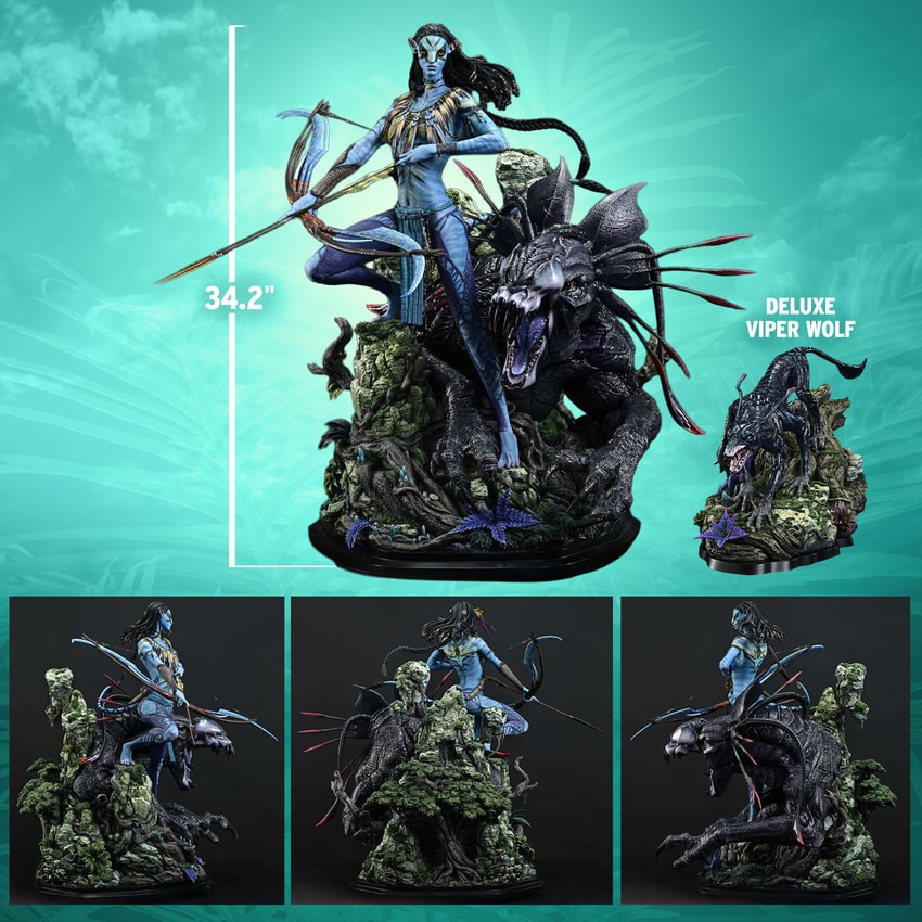 AVATAR Neytiri & Thanator (Deluxe Version) Quarter Scale Statue - Prototype Shown View 2