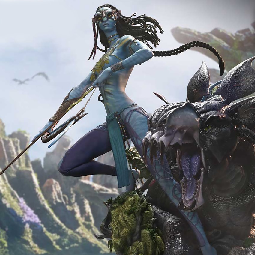 AVATAR Neytiri & Thanator (Deluxe Bonus Version) Quarter Scale Statue - Prototype Shown View 3