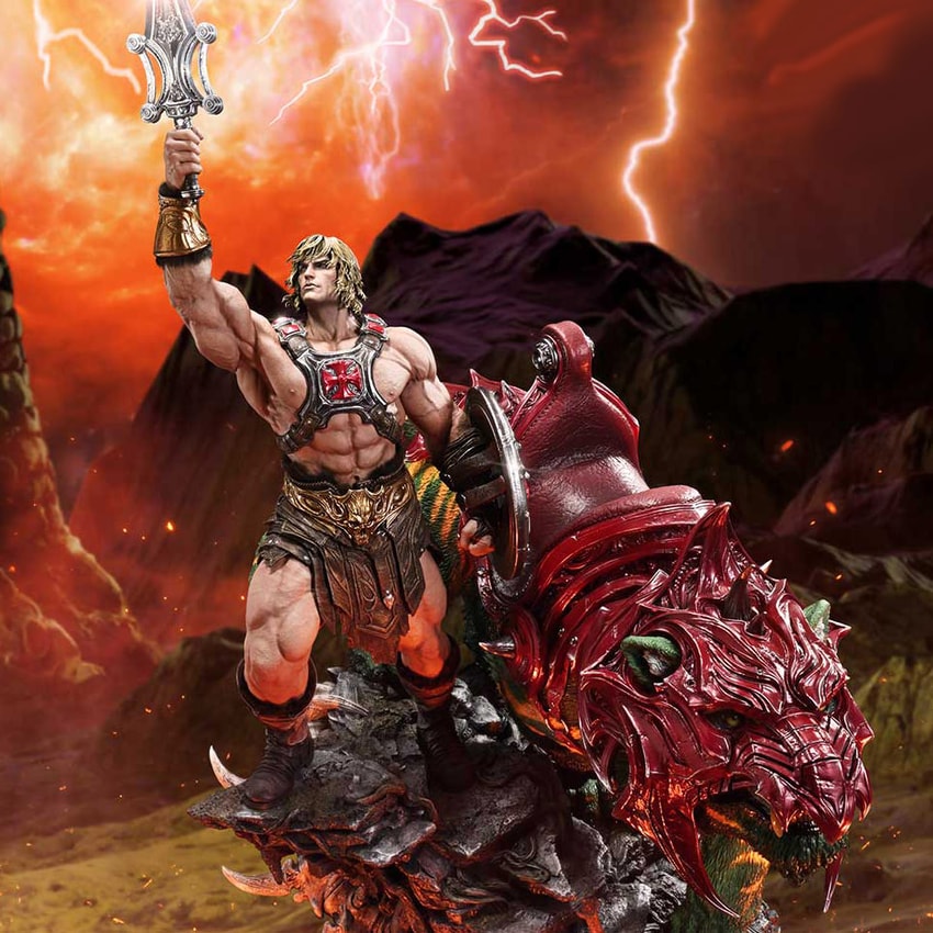 Masters of the Universe He-Man & Battle Cat (Ultimate Version) Quarter Scale Statue - Prototype Shown View 1