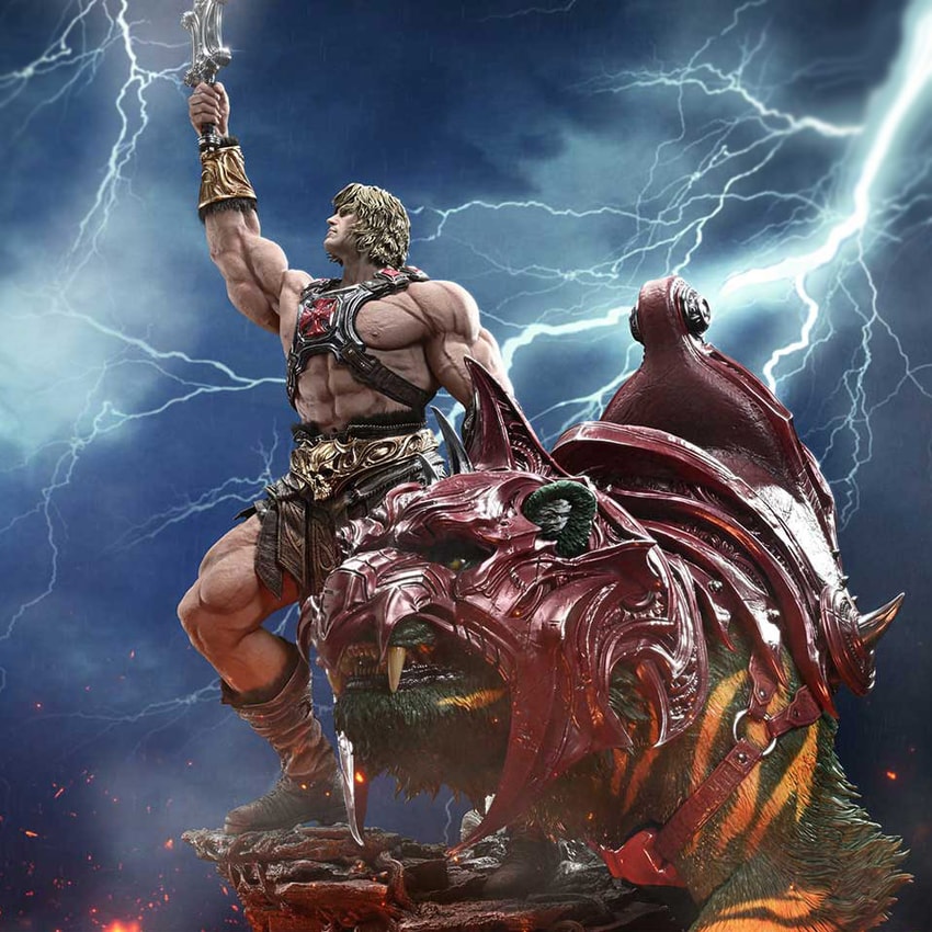 Masters of the Universe He-Man & Battle Cat (Ultimate Version) Quarter Scale Statue - Prototype Shown View 3