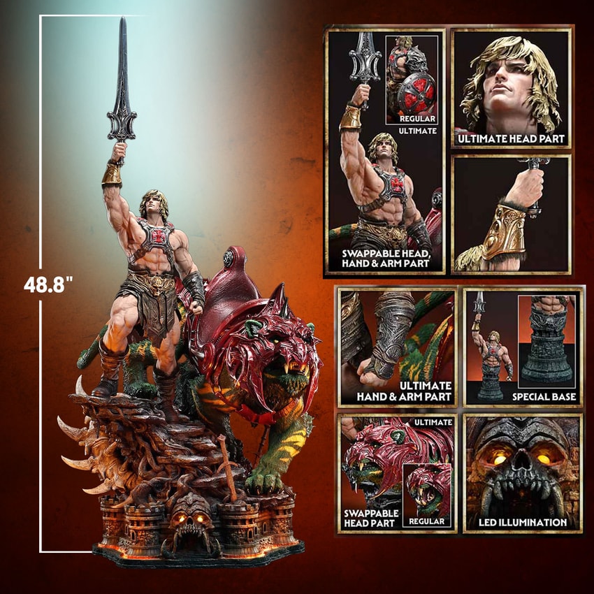 Masters of the Universe He-Man & Battle Cat (Ultimate Version) Quarter Scale Statue - Prototype Shown View 2