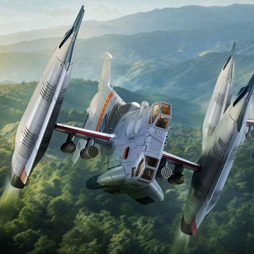 Evangelion YAGR-3B UNAF Close Air Support VTOL Aircraft (Pre-Painted Finished Model Version) Model Kit - Prototype Shown View 1