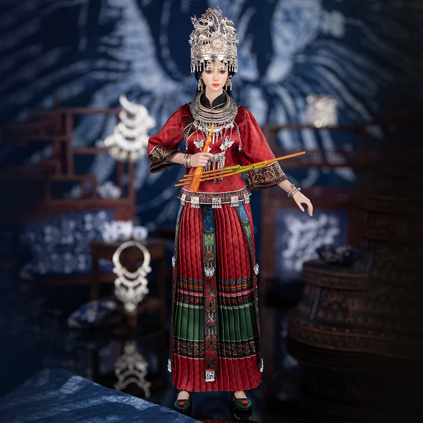 TBLeague The Miao of China’s 56 Ethnic Groups (Red) Sixth Scale Figure - Prototype Shown View 3