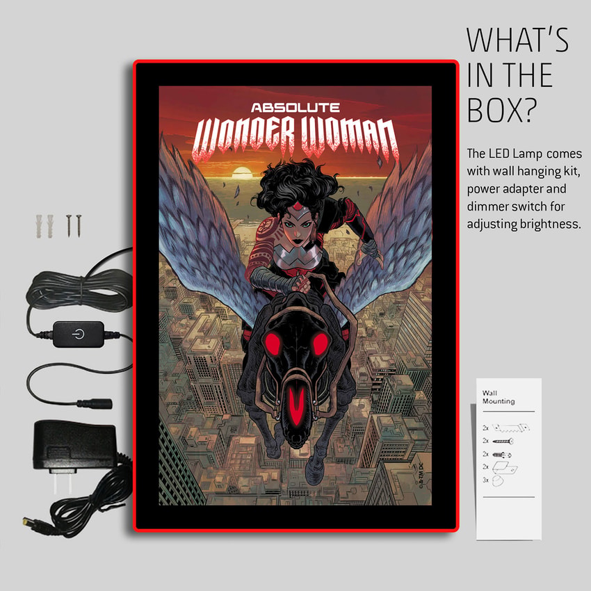 DC Comics Absolute Wonder Woman LED Poster (Large) Wall Light - Prototype Shown View 6