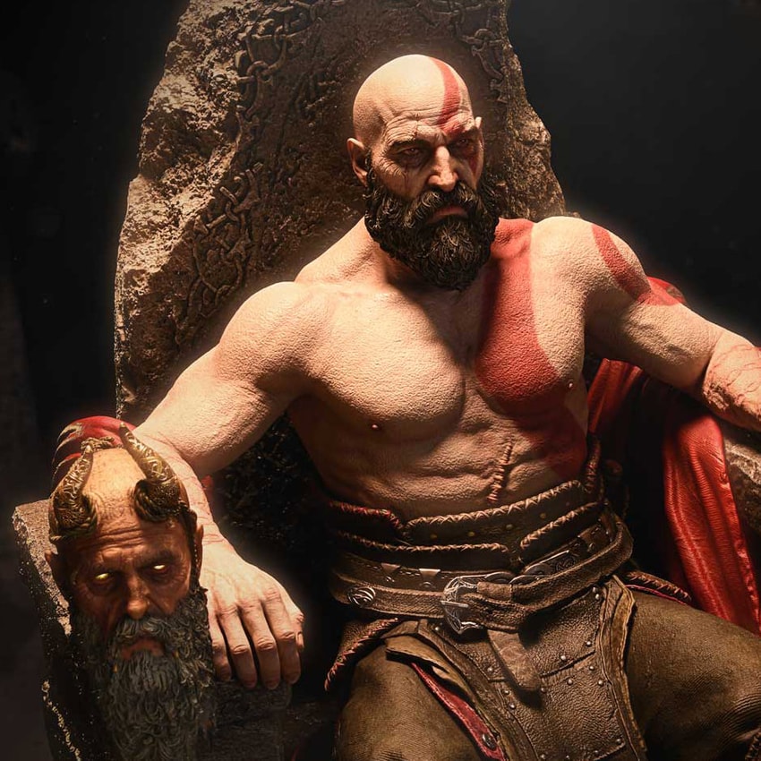God of War Master Thyself Kratos 1:3 Scale Statue - Prototype Shown View 3