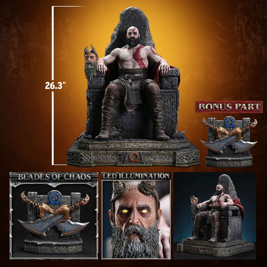 God of War Master Thyself Kratos (Bonus Version) 1:3 Scale Statue - Prototype Shown View 2