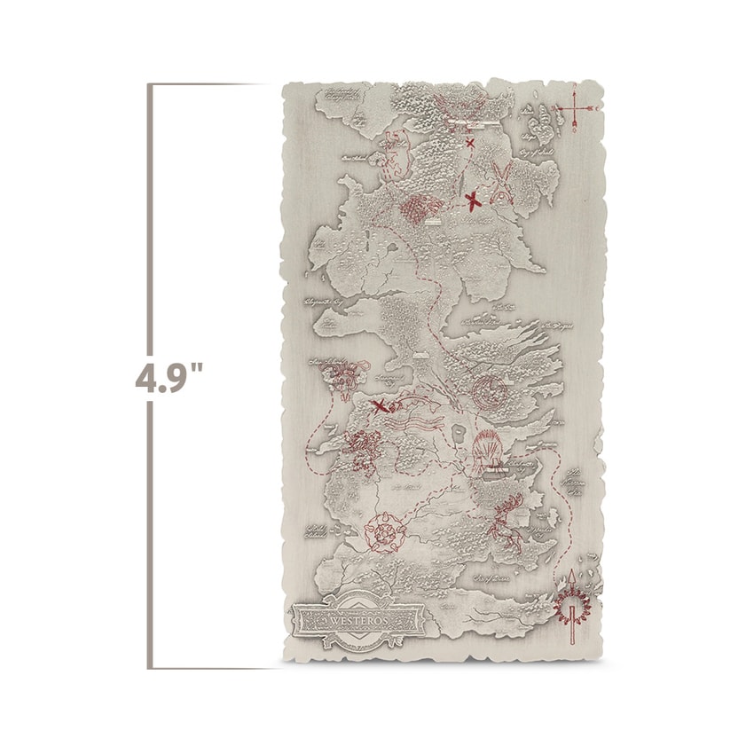 Game of Thrones Map of Westeros Silver Collectible - Prototype Shown View 2