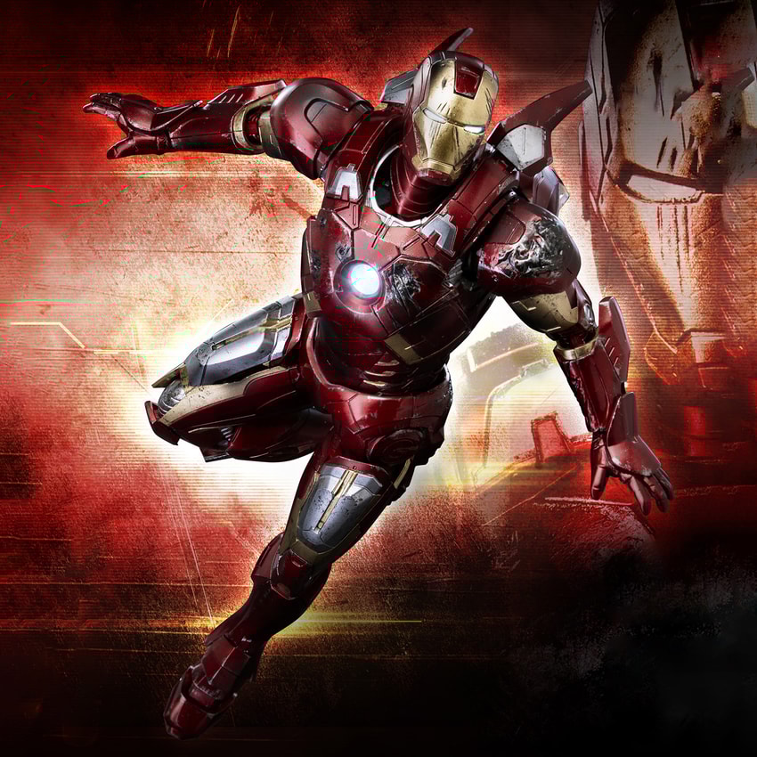 DLX Iron Man Mark 7 (Battle Damaged) Action Figure by threezero