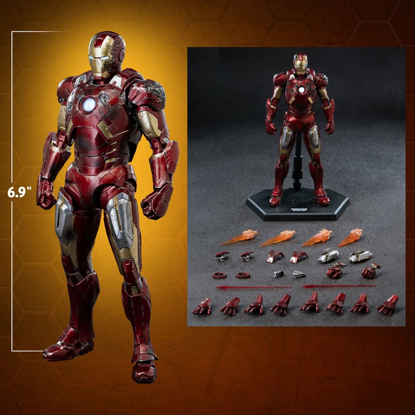 DLX Iron Man Mark 7 (Battle Damaged) Action Figure by threezero
