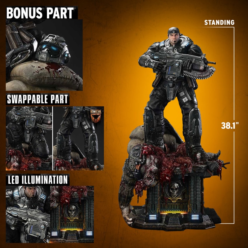 Gears of War Marcus Fenix (Ultimate Bonus Version) 1:3 Scale Statue - Prototype Shown View 2