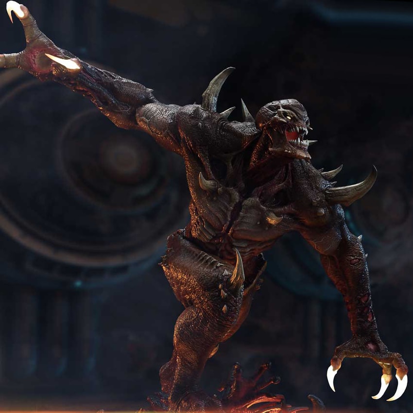 Doom Imp Stalker (Bonus Version) Quarter Scale Statue - Prototype Shown View 3