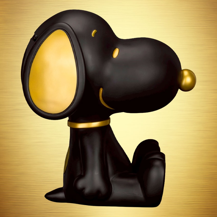Peanuts Snoopy Piggy Bank (Black & Gold Version) Collectible Figure - Prototype Shown View 1